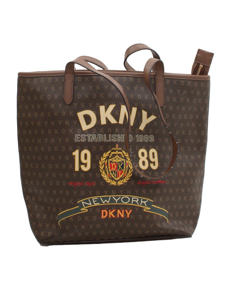 DKNY Women's Bag Brown Graphic 100% Other Tote