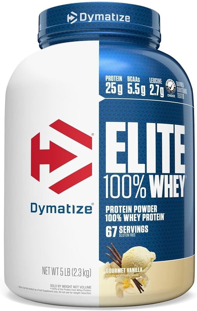 Dymatize Elite 100% Whey Protein Powder, Vanilla, 25g 67 Servings (Pack of 1)