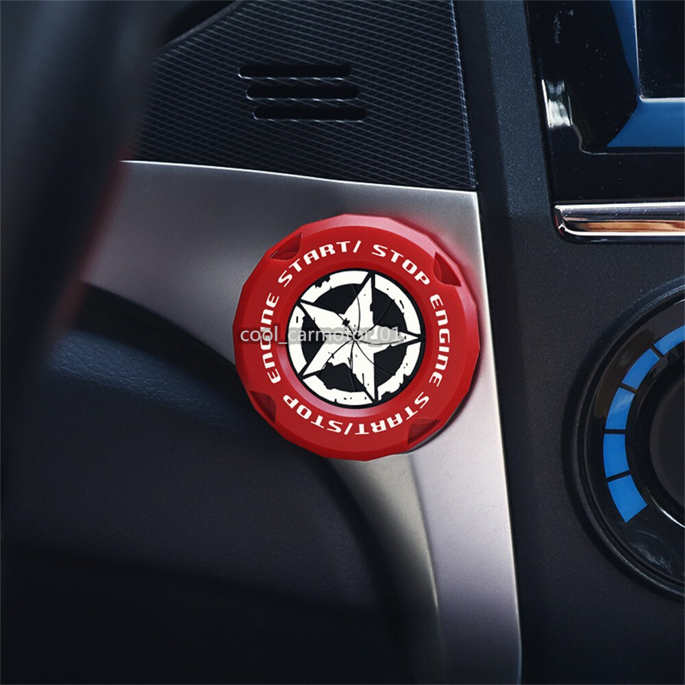 US Army Military Star Push Start Button Cap Red Black White