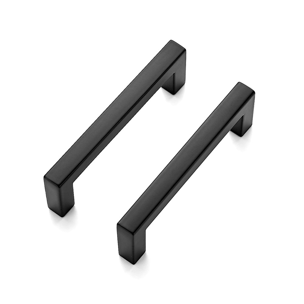 3 Inch Black Square Cabinet Drawer Pulls - 50 Pack Hardware Handles