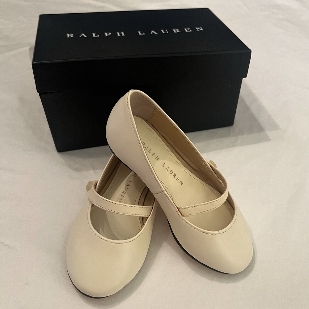New Polo Ralph Lauren Youth Girl's Alyssa Mary JaneFlat Dress Shoes