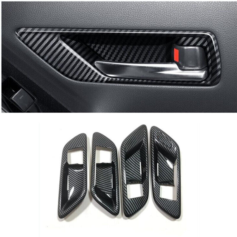 For 2023 Toyota Crown Carbon Fiber Inner Door Handle Bowl Cover Trim 4pcs