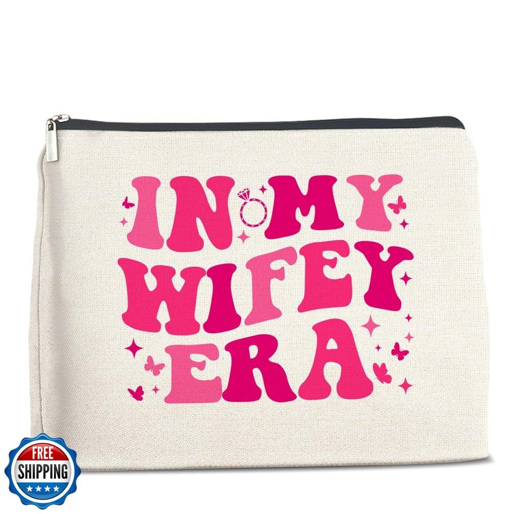 UPNEGE Wifey Makeup Bag Engagement Gifts for Women, Bridal Shower