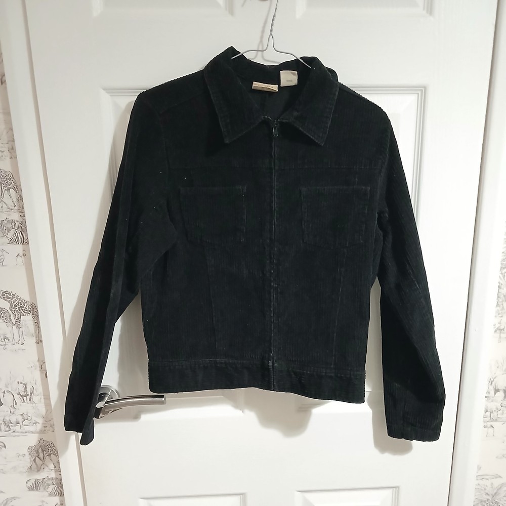 Vintage St John's Bay Black Corduroy Trucker Jacket Men's Small 90's Workwear