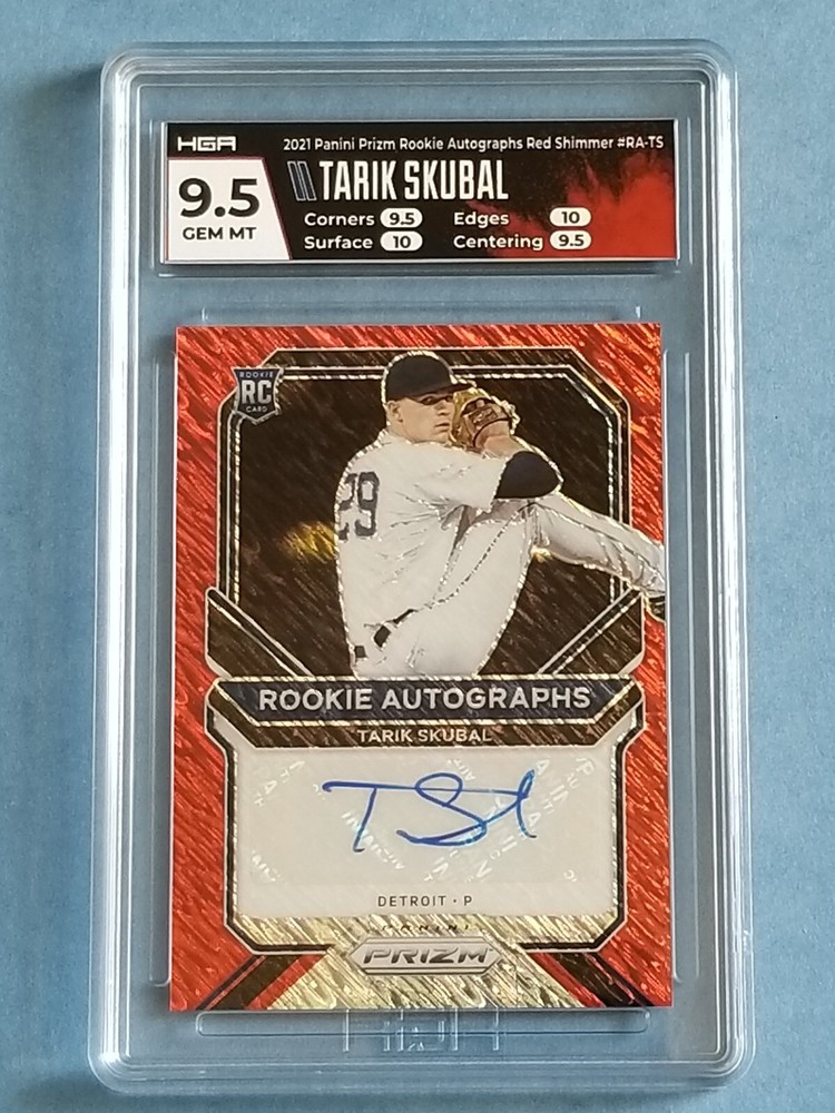 2021 Panini Prizm Tarik Skubal FOTL Red Shimmer Gem Mint 9.5 Auto Rookie 7/7