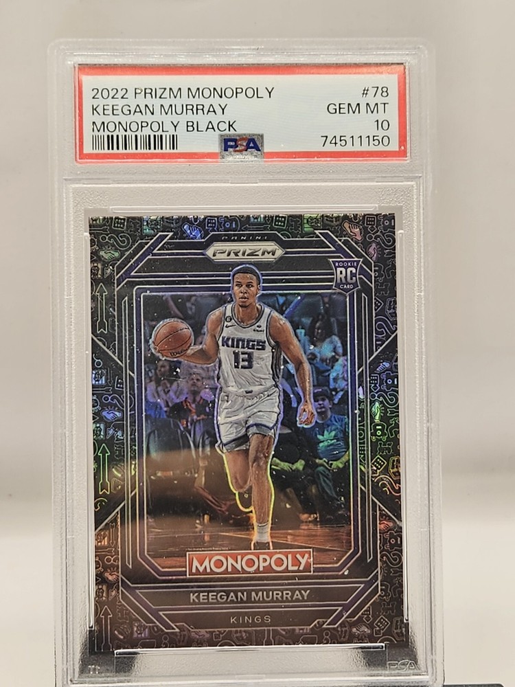 PSA 10!! 2022 PANINI PRIZM MONOPOLY BLACK  #78 KEEGAN MURRAY ROOKIE CARD