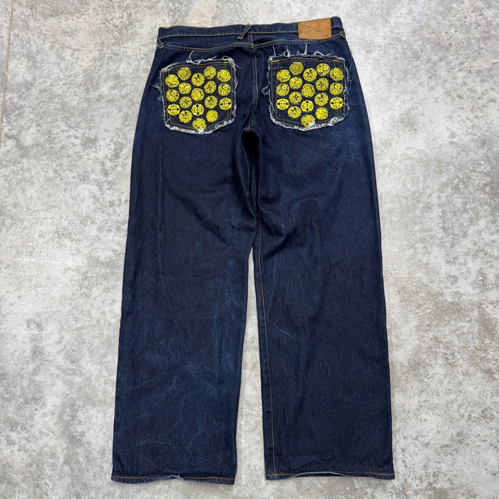 Vintage Y2K RMC Red Monkey Company Japanese Selvedge Jeans size 38 Embroidered