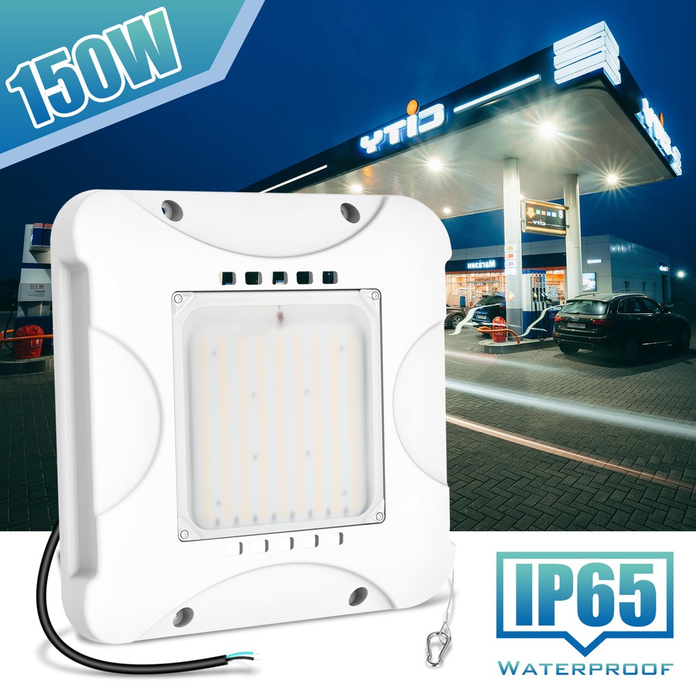 150W LED Gas Station Canopy Light Dusk-to-Dawn Carport Fixture (5000/4000/3000K)