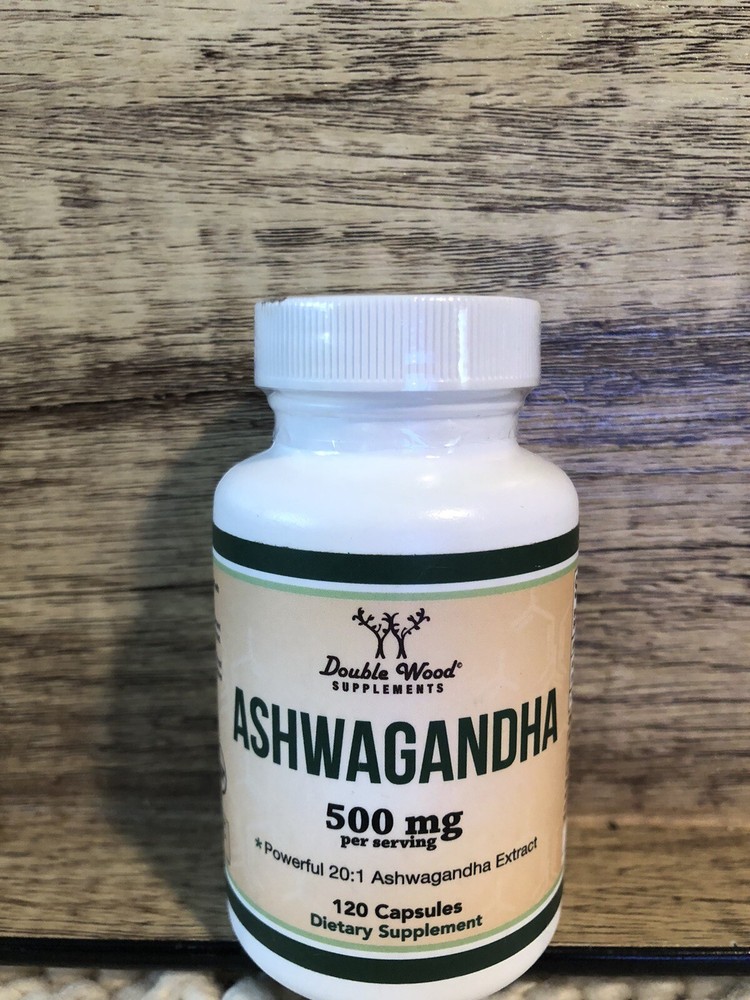 Double Wood Supplements Ashwagandha 500mg - 120 Capsules Exp 03/26 SEALED