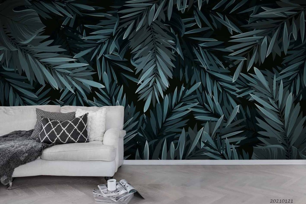 3D Plant Leaf Watercolor Wall Murals Wallpaper Murals Wall Sticker
