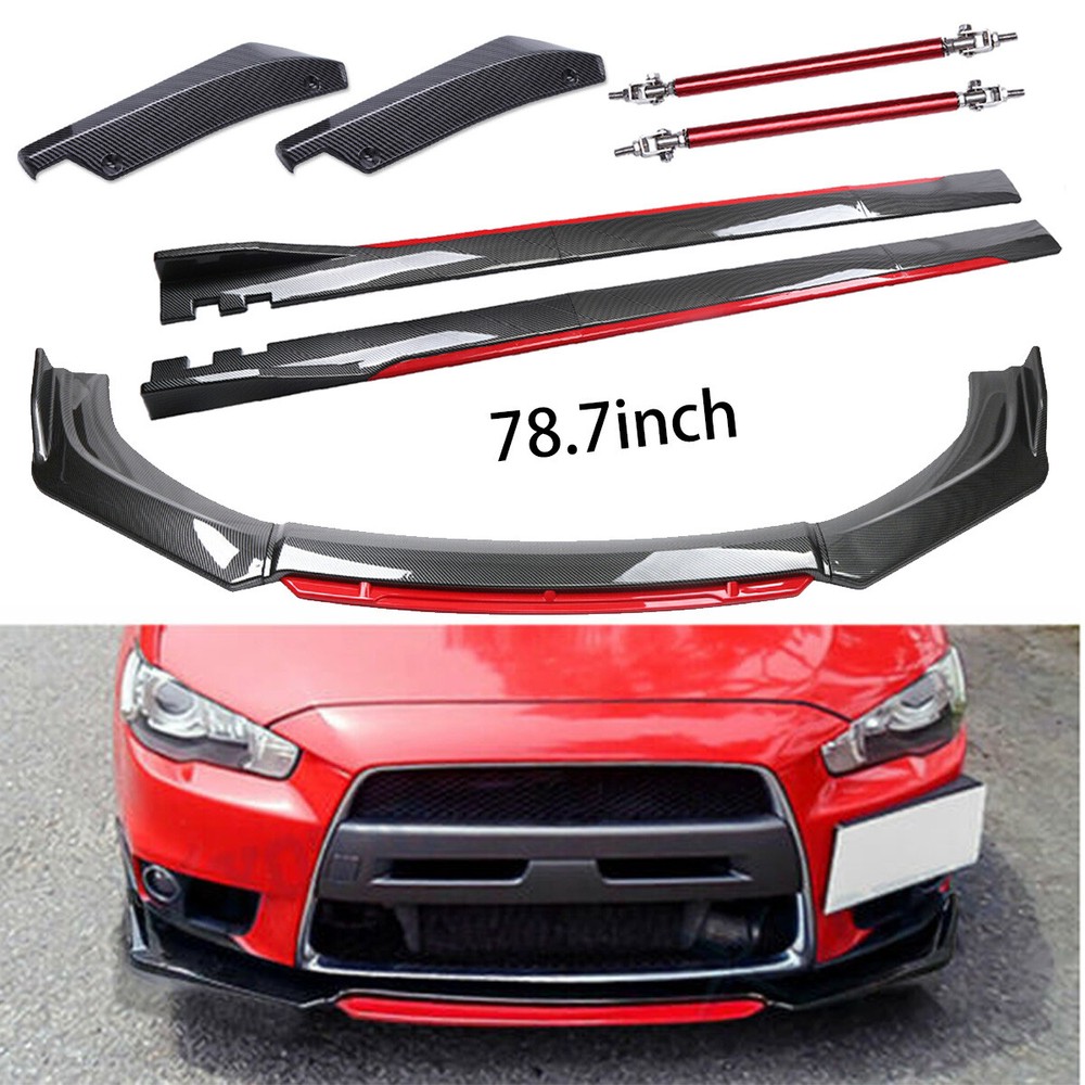For Mitsubishi Front Bumper Lip Carbon Fiber Rods 78.7