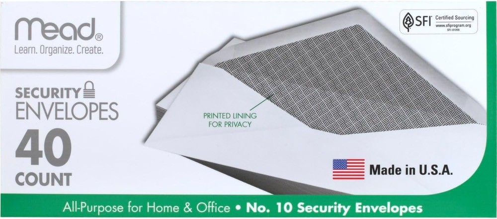 Mead #10 Envelopes, Letter Size, 4-1/8