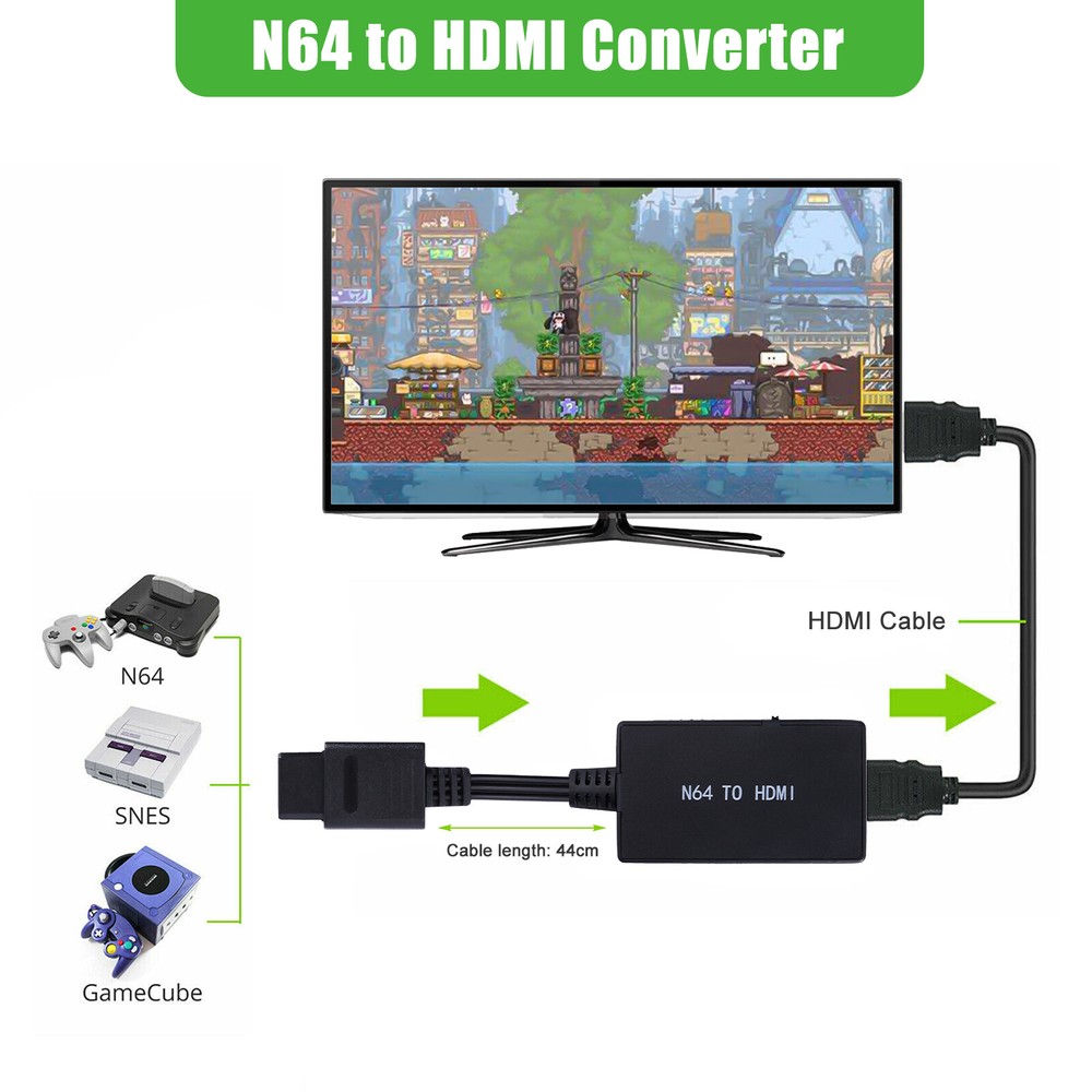 For Nintendo64 To HDM HD Link Cable N64 To a New HDMI TV Converter Adapter US