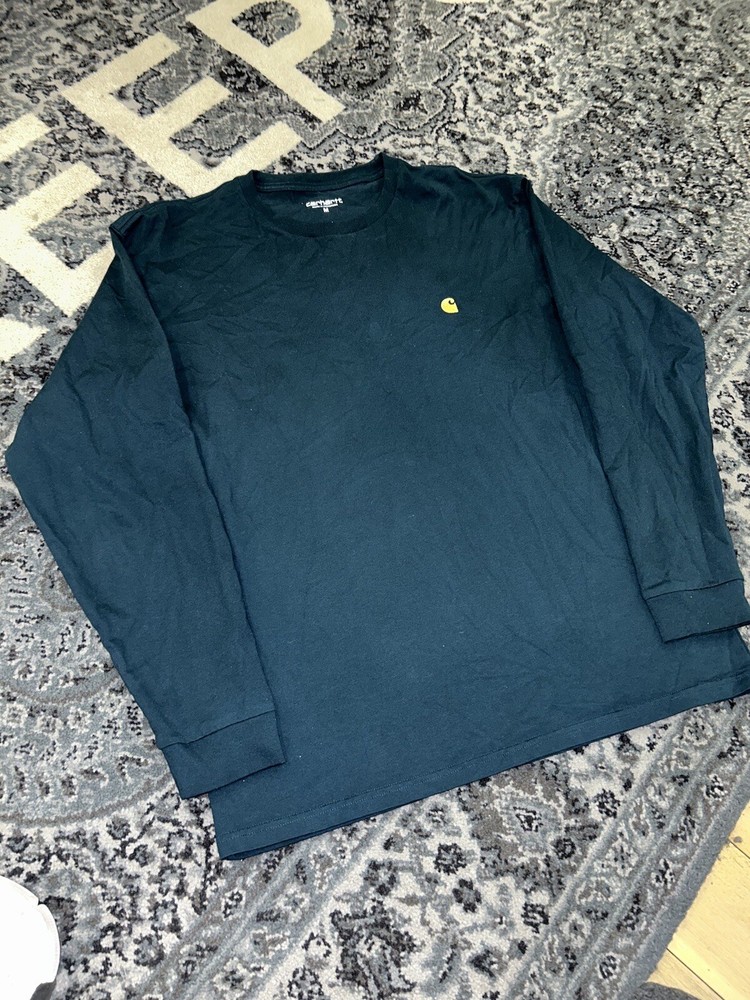 Size Medium-Carhartt Navy Blue Long Sleeve T Shirt