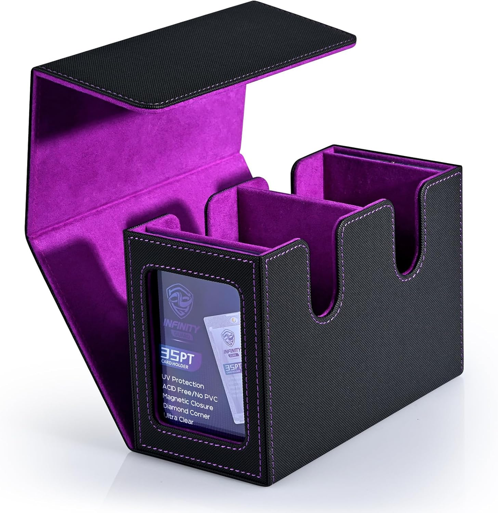 MTG Deck Box with 2 Commander Display, Double Deck Box for 280+ Single Sleeved C