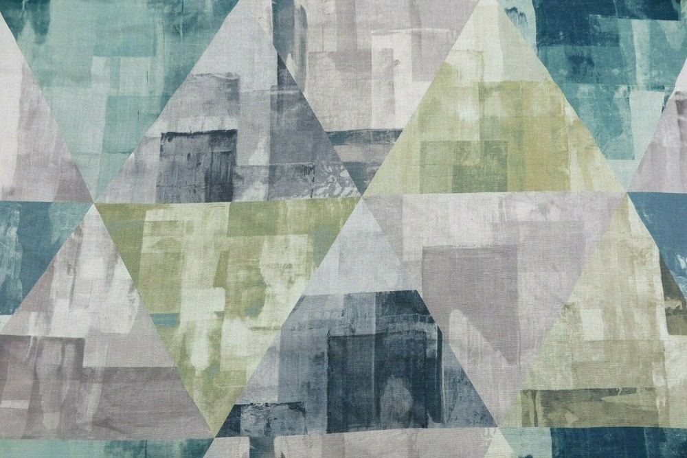 Harlequin Geodesic Curtain Fabric 1.4m Emerald Linden Topaz