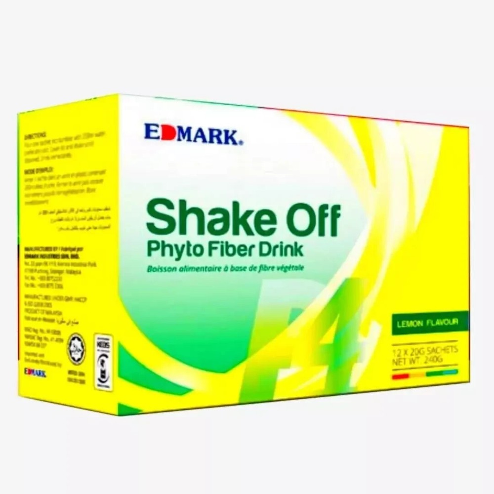Edmark Shakeoff Phyto Fiber Weight Loss Drink - Lemon Flavor 1 (Pack) free deliv