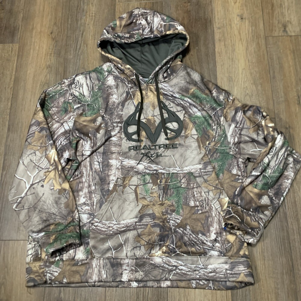 Realtree Hoodie Mens XXL Xtra Camo Fleece Lined Camouflage Sweatshirt Antlers