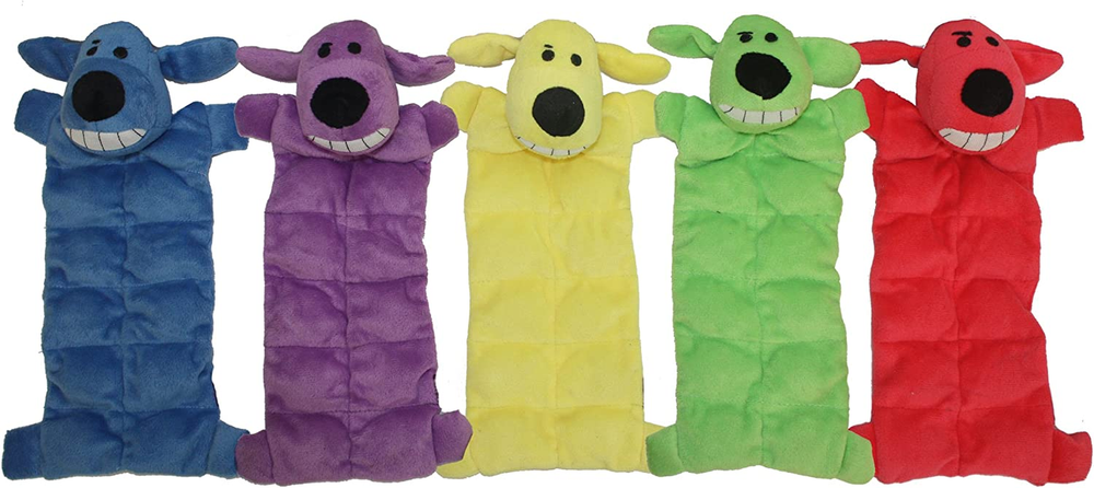 12-Inch Squeaker Mat Soft Plush Dog Toy with 13 Squeakers, Colors May Vary