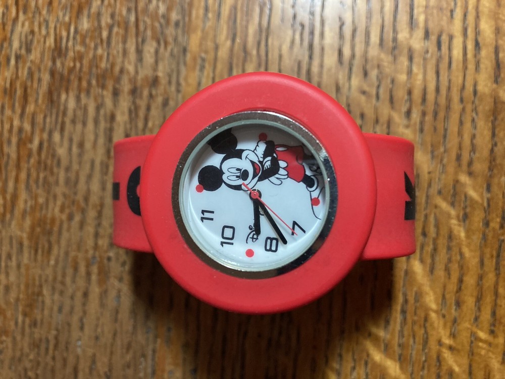 Accutime Disney Women’s Watch Mickey Mouse Red Flex Strap Band ( New )