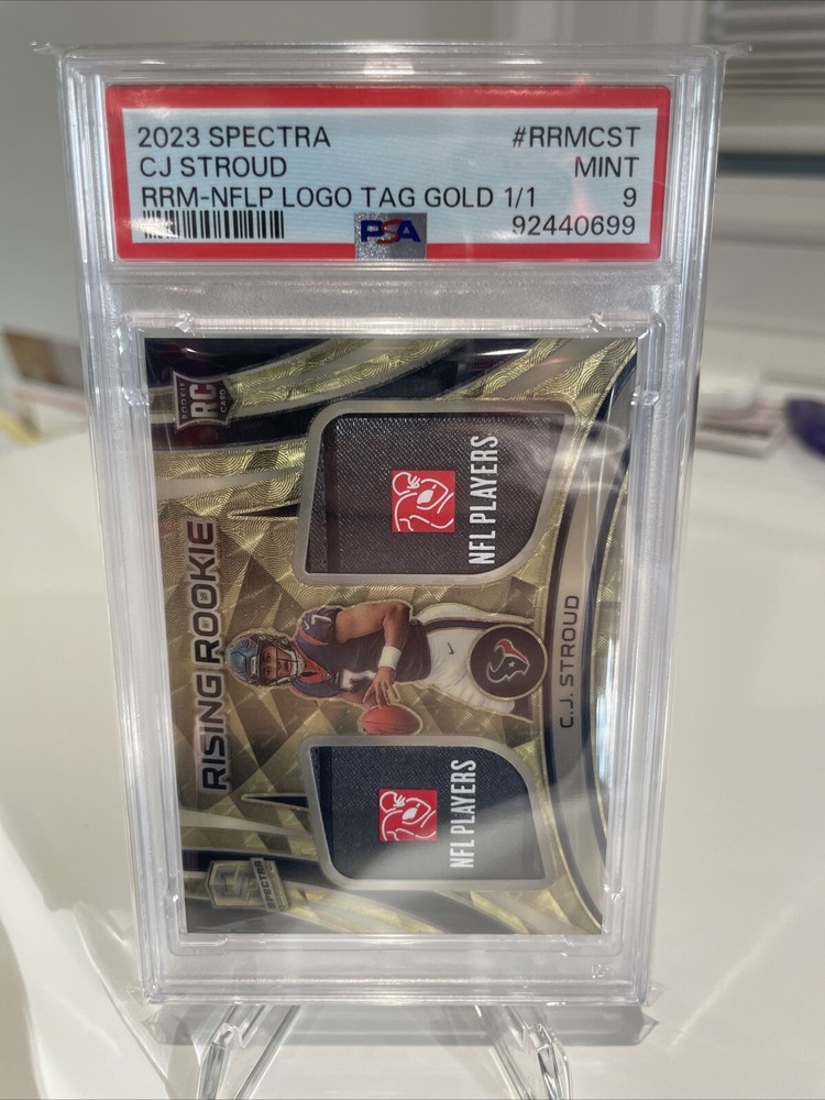 2023 Spectra CJ Stroud RC 1/1 GOLD PSA 9 RRM-NFLP LOGO TAG 🔥🔥🔥🔥🔥🔥🔥🔥