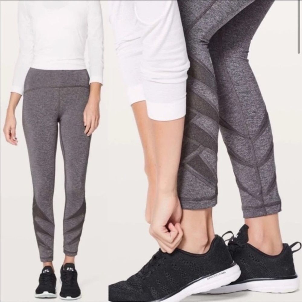 Lululemon Motionful 7/8 Run Tight Leggings grey size 6