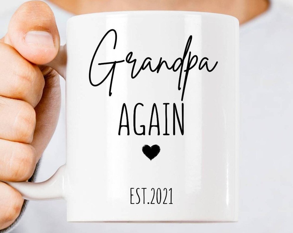 Custom Grandpa Again Coffee Mug with Date - Perfect Second Time Grandpa Gift