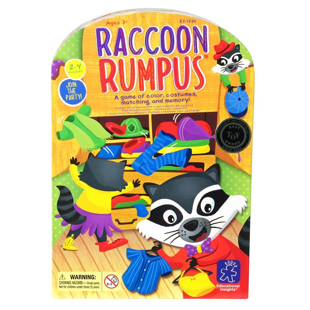 Educational Insights Raccoon Rumpus Game Preschool Game with Dice & Color Mat...