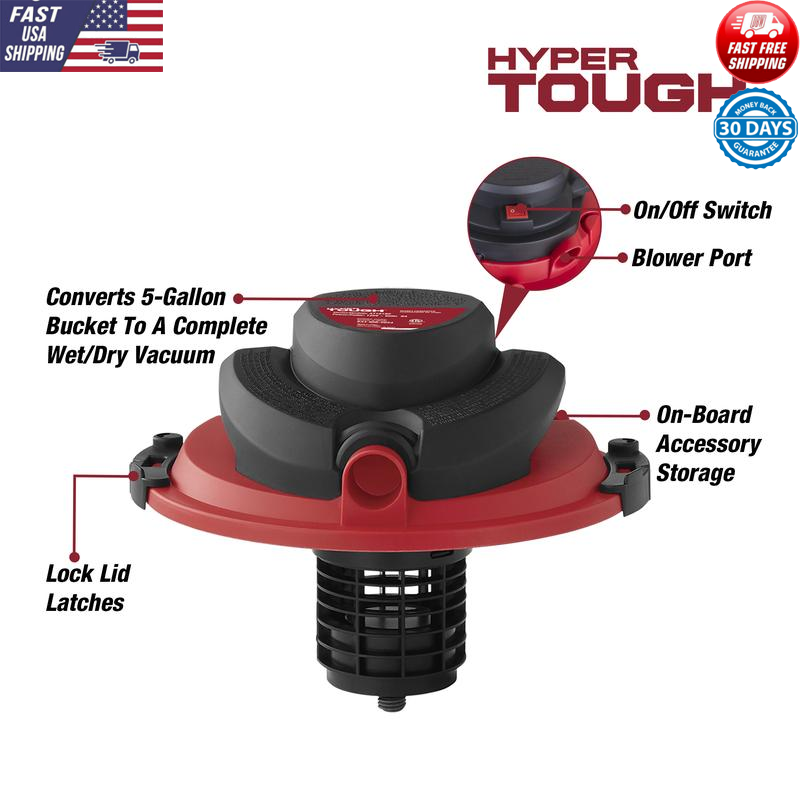 5 Gallon Wet Dry Vacuum Powerhead Bucket Attachment Compact Blower Tool New