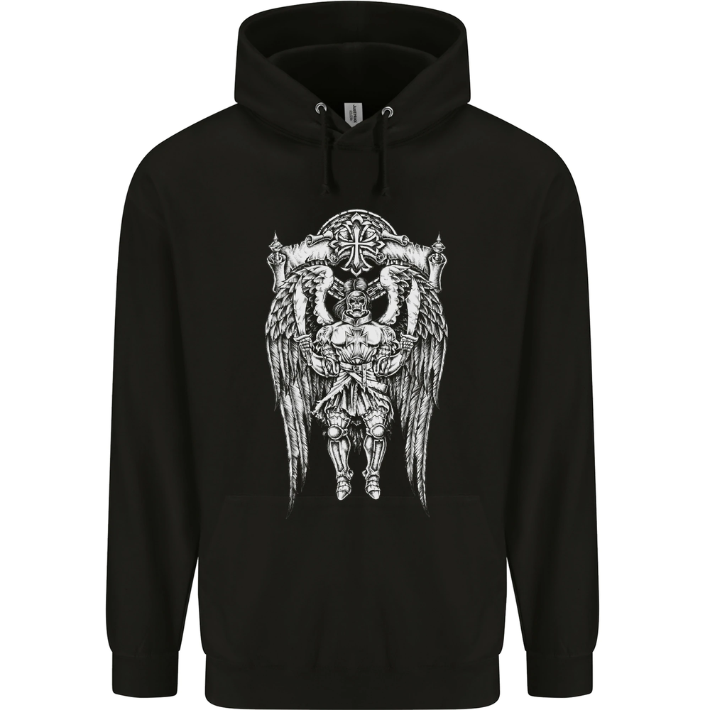 Knights Templar Skull Roman Warrior MMA Gym Mens 80% Cotton Hoodie