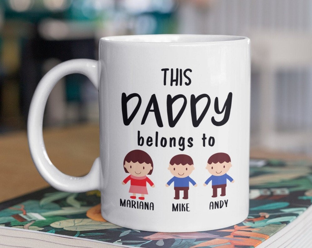 Personalized Kids Name Mug For Dad Daddy Mug Papa Mug Dad Birthday Mug Custom Da