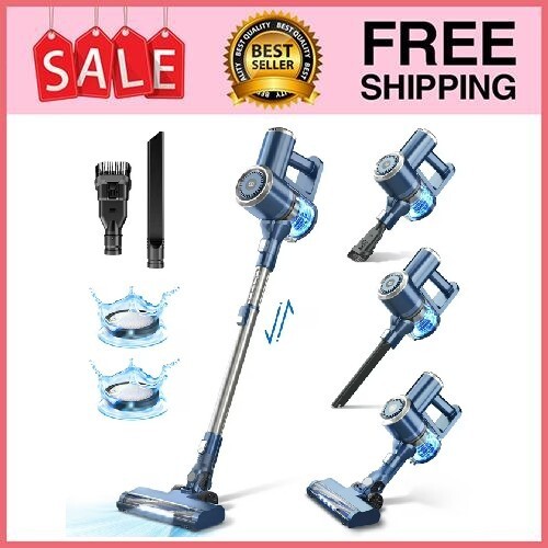 Prettycare Cordless Stick Vacuum Cleaner Lightweight for Carpet Floor Pet Hair