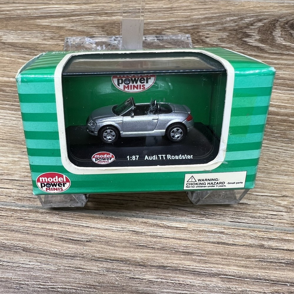 Model Power Minis Silver Die Cast Audi TT Roadster 1:87 New In The Package 19150