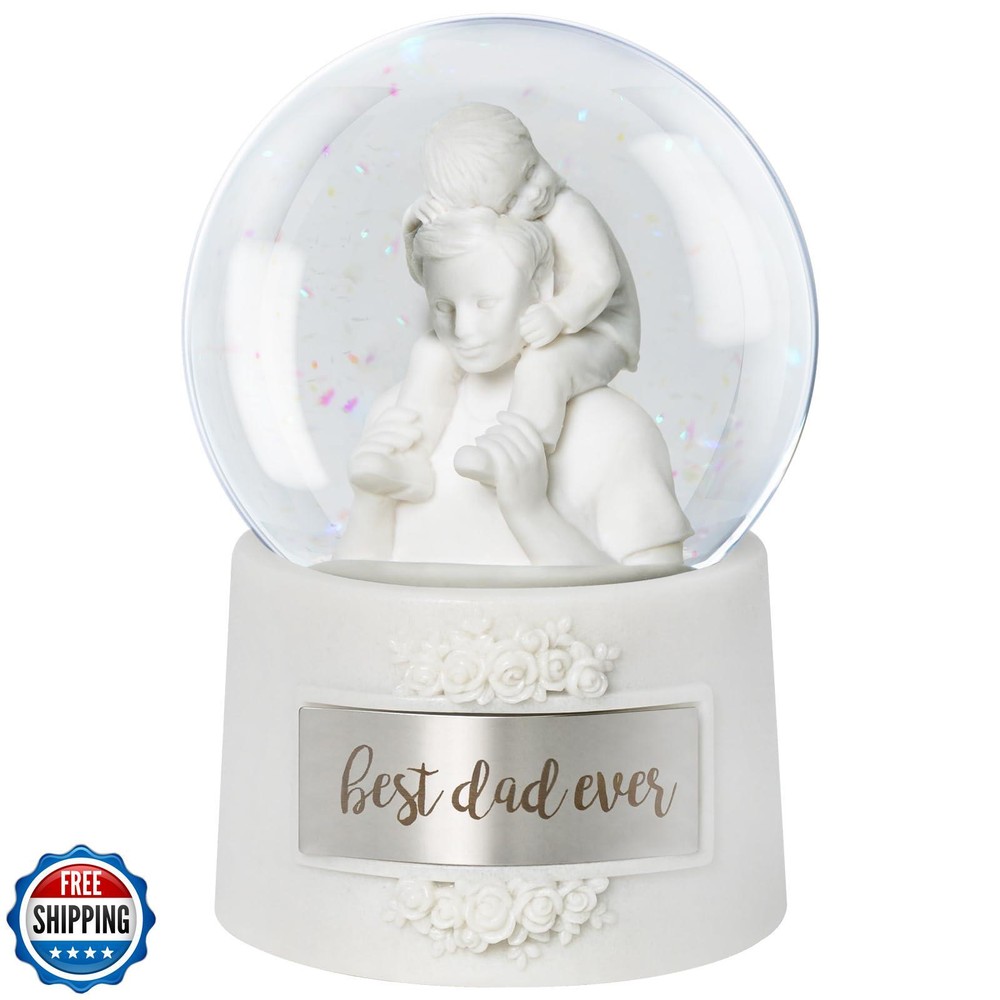 Fathers Day Snow Globe with Wind Up Music Box 5.9 Inch Gift for Dad Decor-image