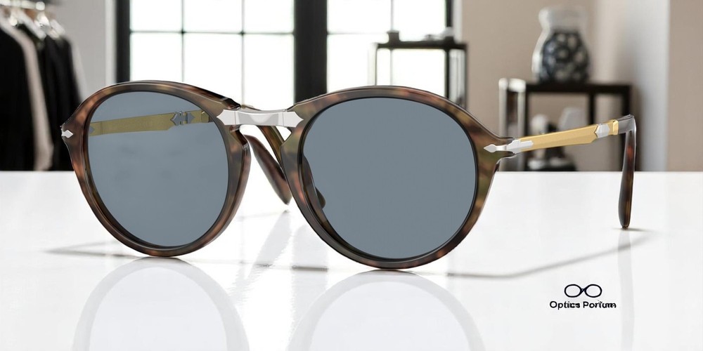 Persol PO3274S 108/56 50mm Round Foldable Sunglasses
