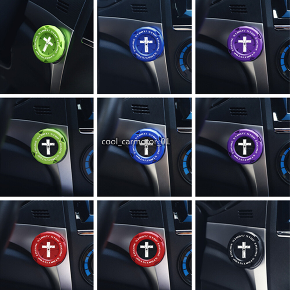 ABS Crucifixion Car Engine Ignition Start Stop Push Button Cap Switch Cover