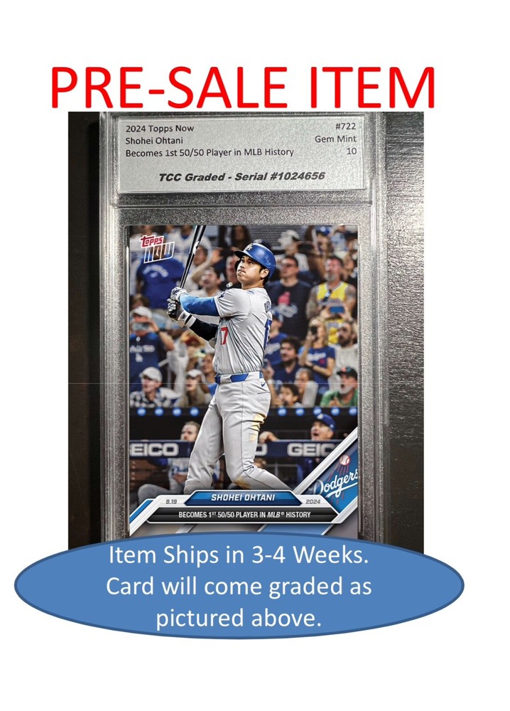 PRESALE 2024 Topps Now Shohei Ohtani 50 / 50 Club TCC Graded Gem Mint-image