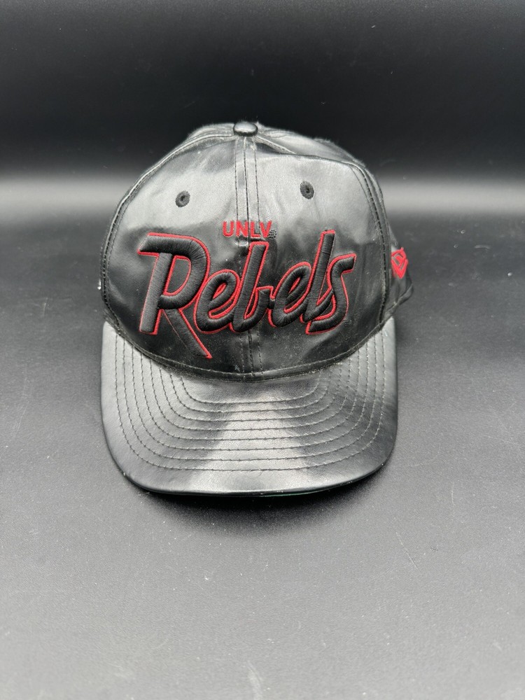 UNLV Rebels NCAA Basketball New Era Snapback Cap Hat Faux Leather Black