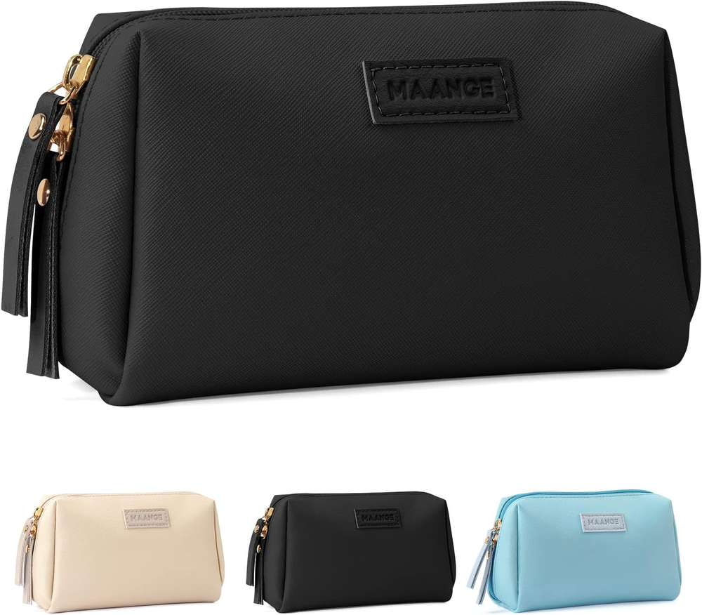 Small Makeup Bag for Women Cosmetic Bag with Zipper Travel Makeup Bag of Soft PU