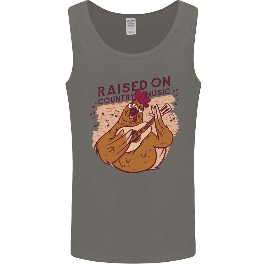 A Chicken Raised on Country Music Mens Vest Tank Top