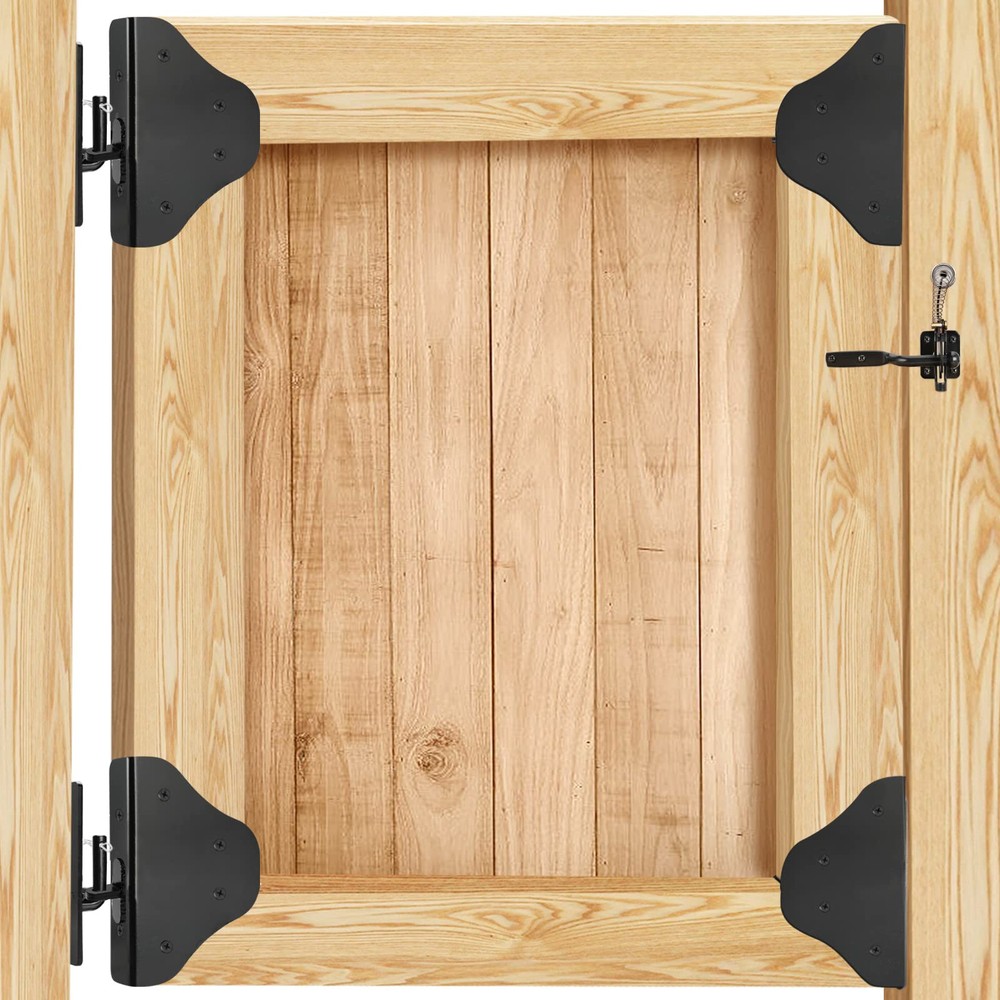 Kit de herrajes para puerta de cerca con pestillo de puerta - Actualizado en ángulo recto de 90 grados...