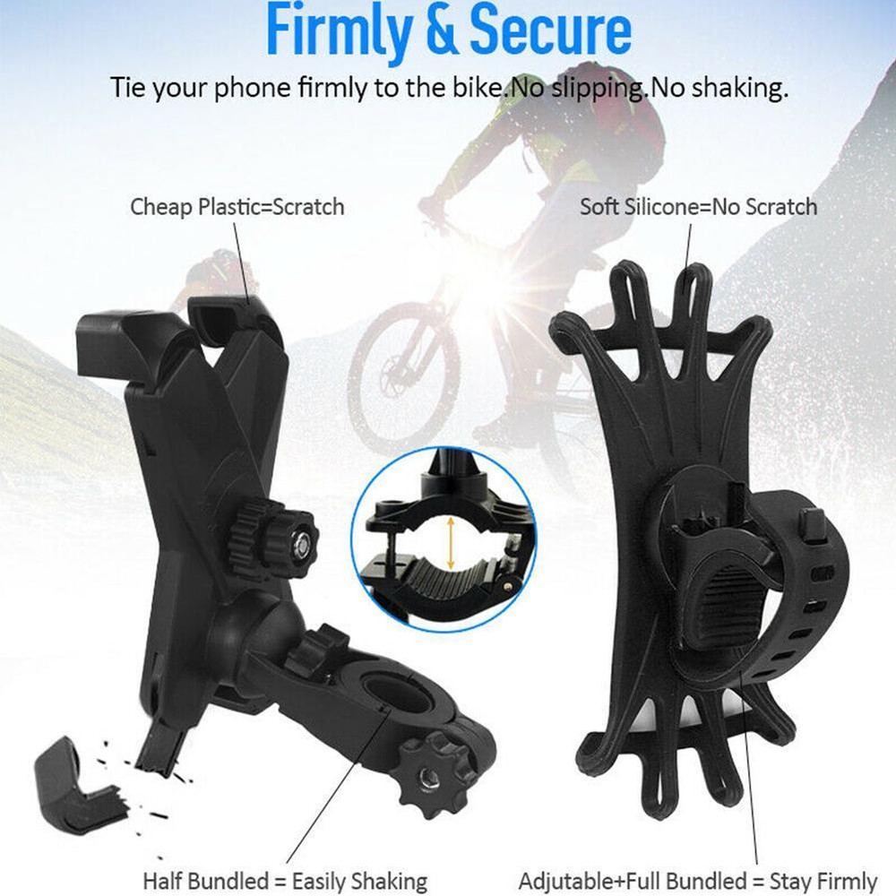 360°Silicone Mobile Phone Holder For Bicycle Motorcycle Pram Bracket  U1S1