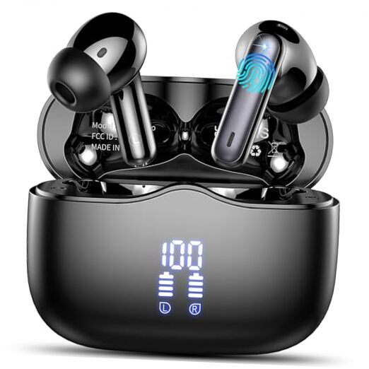 Wireless Earbuds with Bluetooth 5.3, 4 ENC Noise Cancelling, In-Ear Headphones