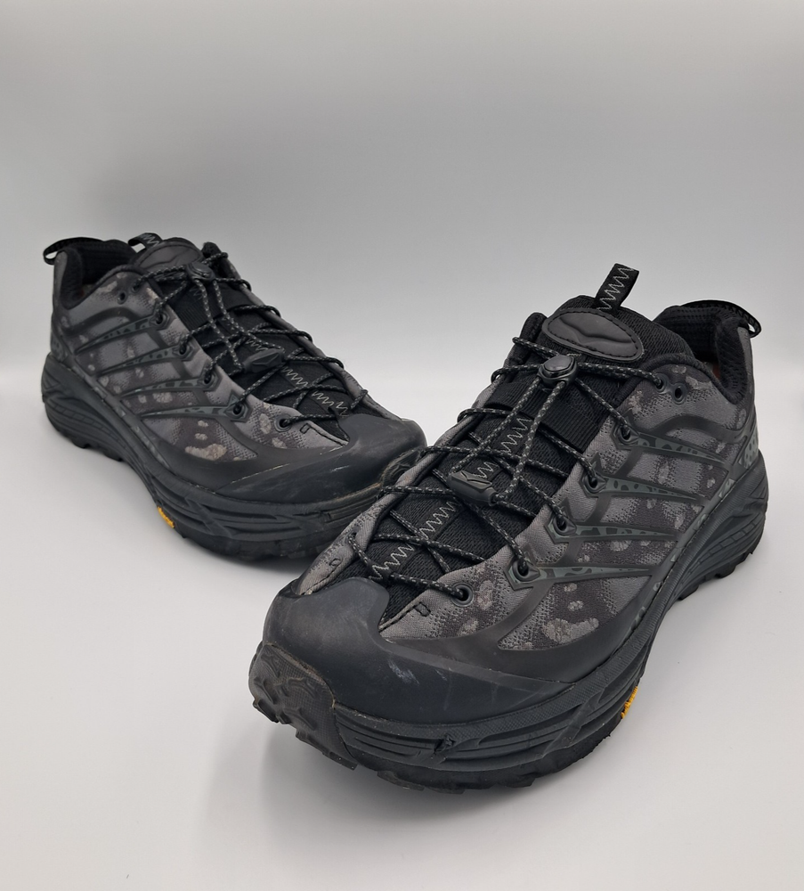 Size 12.5 - Hoka One One Mafate Three 2 Stealth Tech Black Carbon Black Women