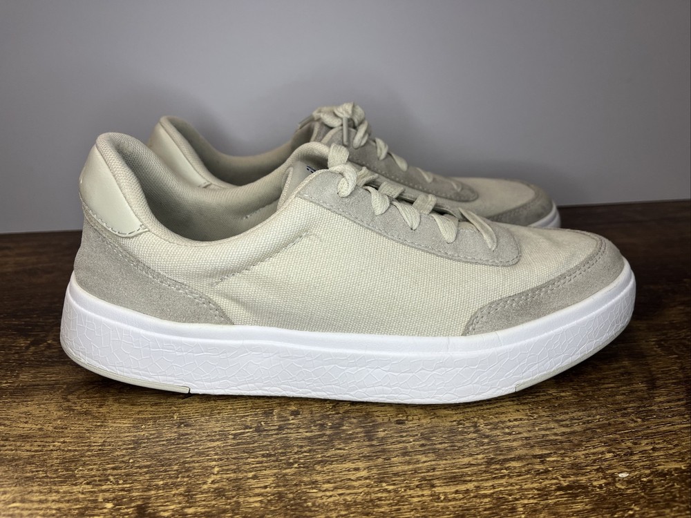 Kizik Prague Women’s Size 9.5 Wide Hands Free Canvas Creme Beige Slip On Sneaker