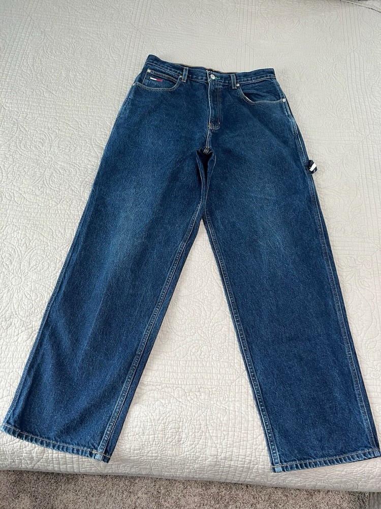 1990s Vintage Tommy Hilfiger Jeans Tommy Jeans Streetwear Y2K Style 33x34