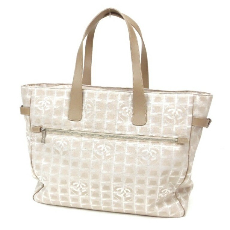 Chanel Travel Line TGM Beige Tote Bag 44cm x 35cm x 15cm Pre-Owned