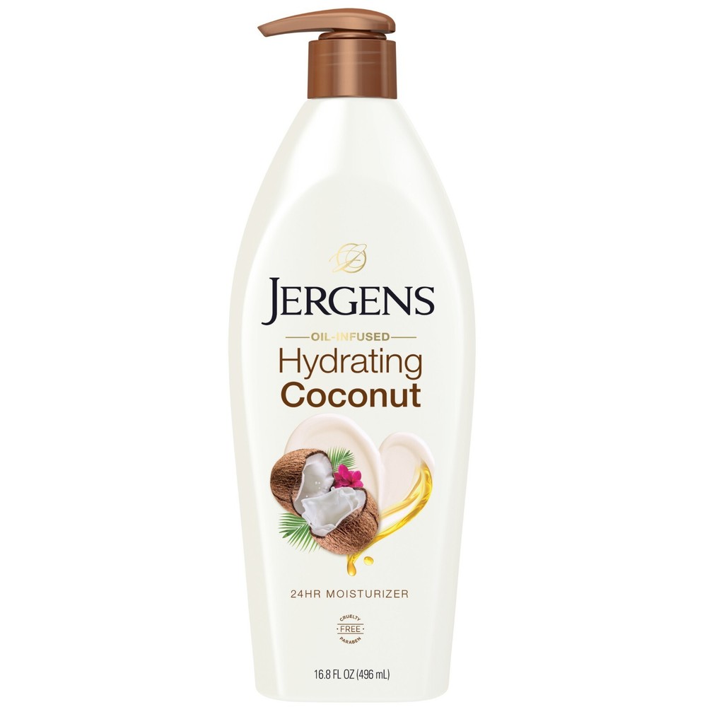 Jergens Hydrating Coconut Body Lotion Moisturizer for Dry Skin, Free shiping.