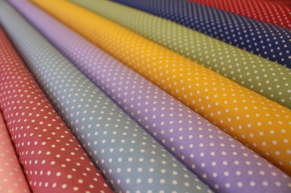 3 mm White Polka Dots (Pin Spots) on 100% Cotton Fabric - Different Colours avai