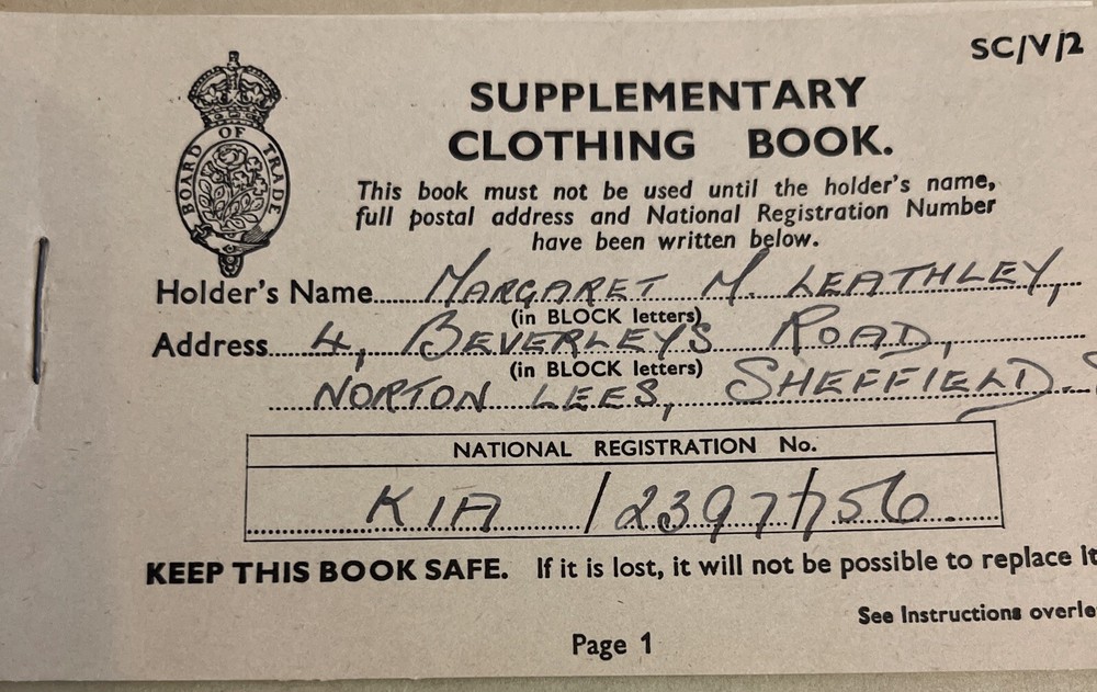 1940’s Supplementary Clothing Coupon Book with RAF envelope.-image